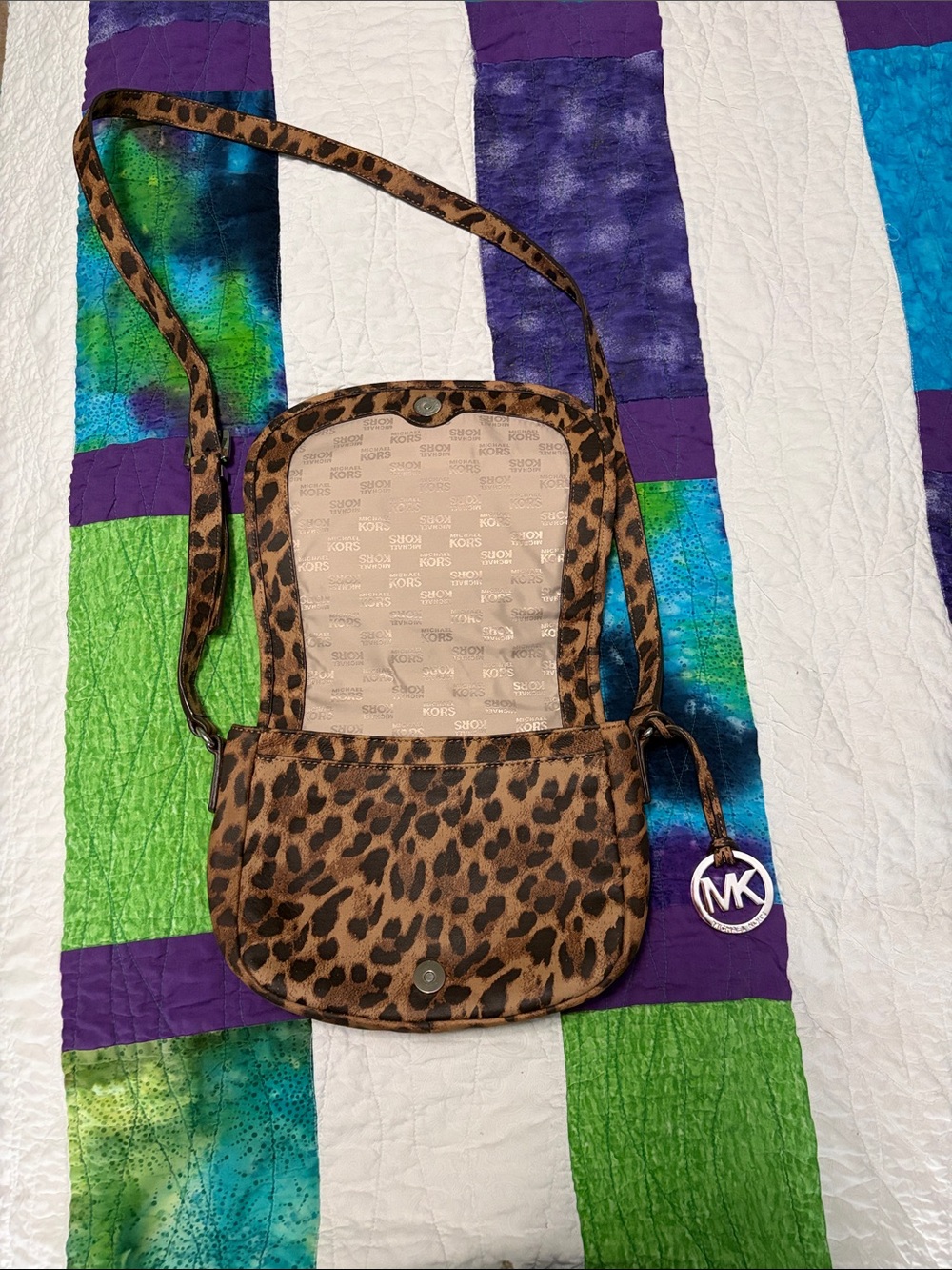 Michael Kors Leopard-Print Brown Crossbody Bag - Picture 2 of 4